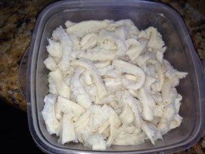 cut tripe in strips